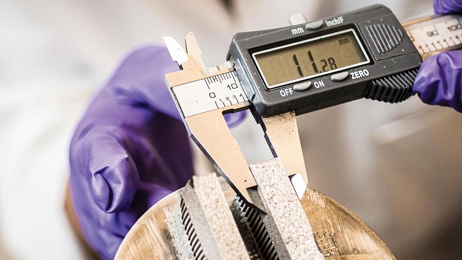 Measuring materials.