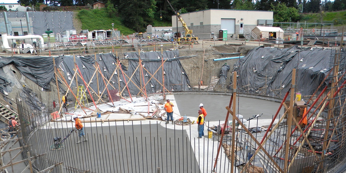 Construction workers at a construction sites.