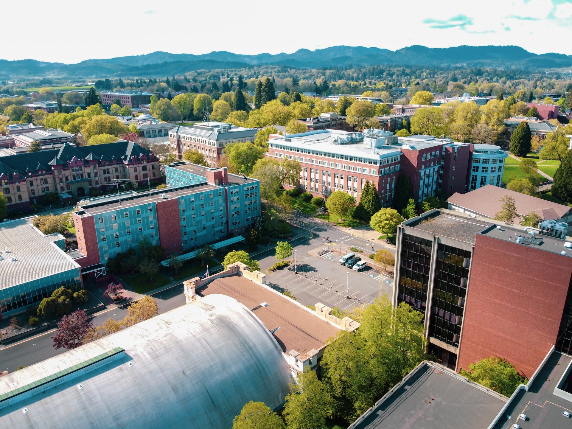 Aerial shot of Oregon State University campus.