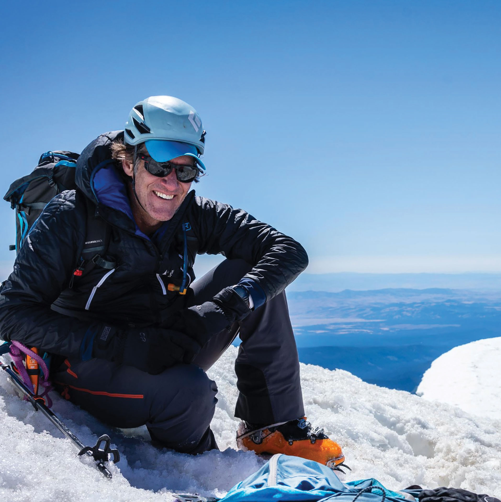 David Hill, professor of civil engineering and faculty, with snow gear.
