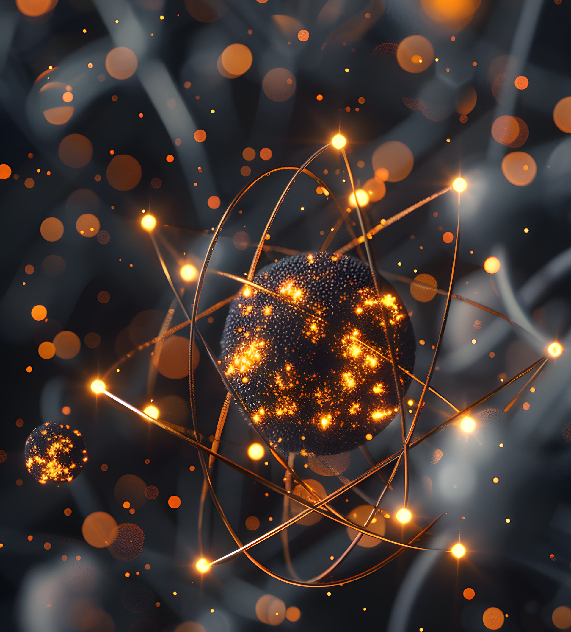 3D render of an atom.