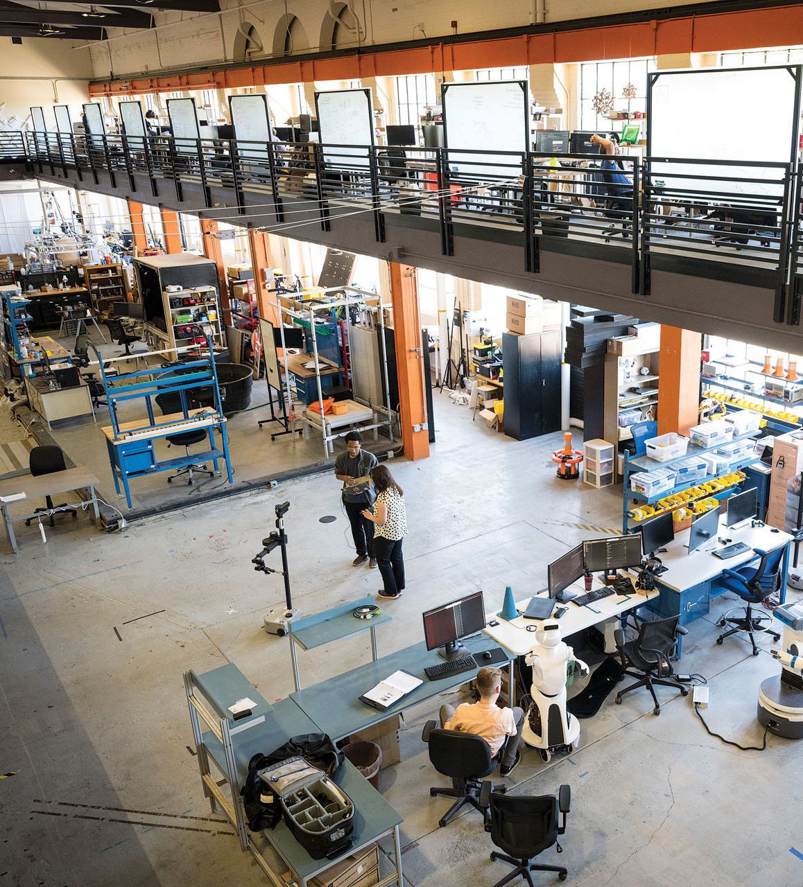 Interior of Graf Hall, an active robotics hub at Oregon State University.