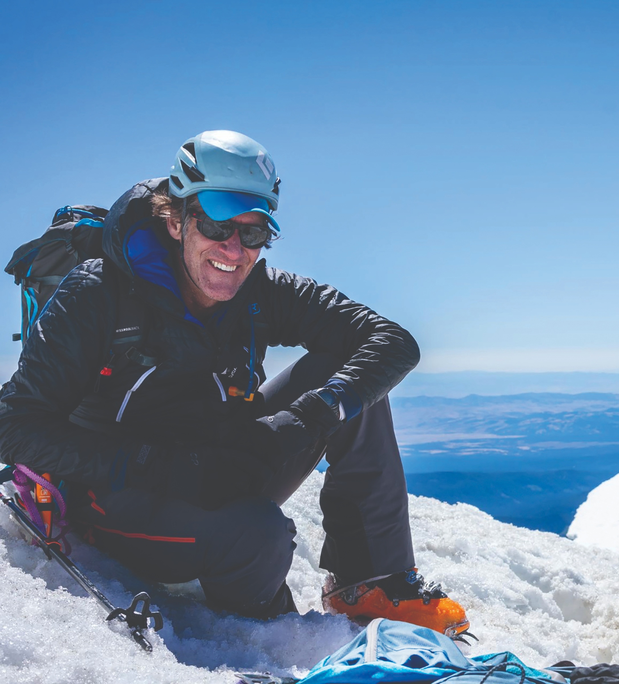 David Hill, Water Research Engineering faculty member, on a snowy mountain.