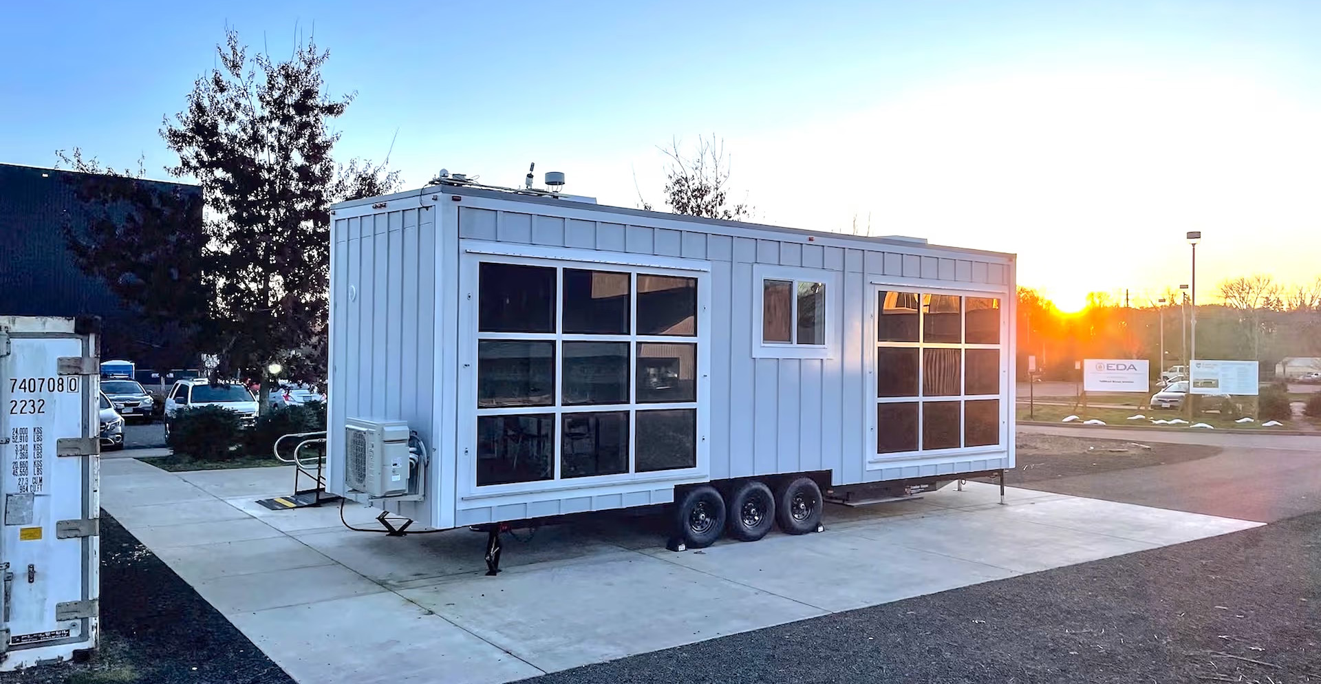 A mobile laboratory outfitted with sensors and skylights.