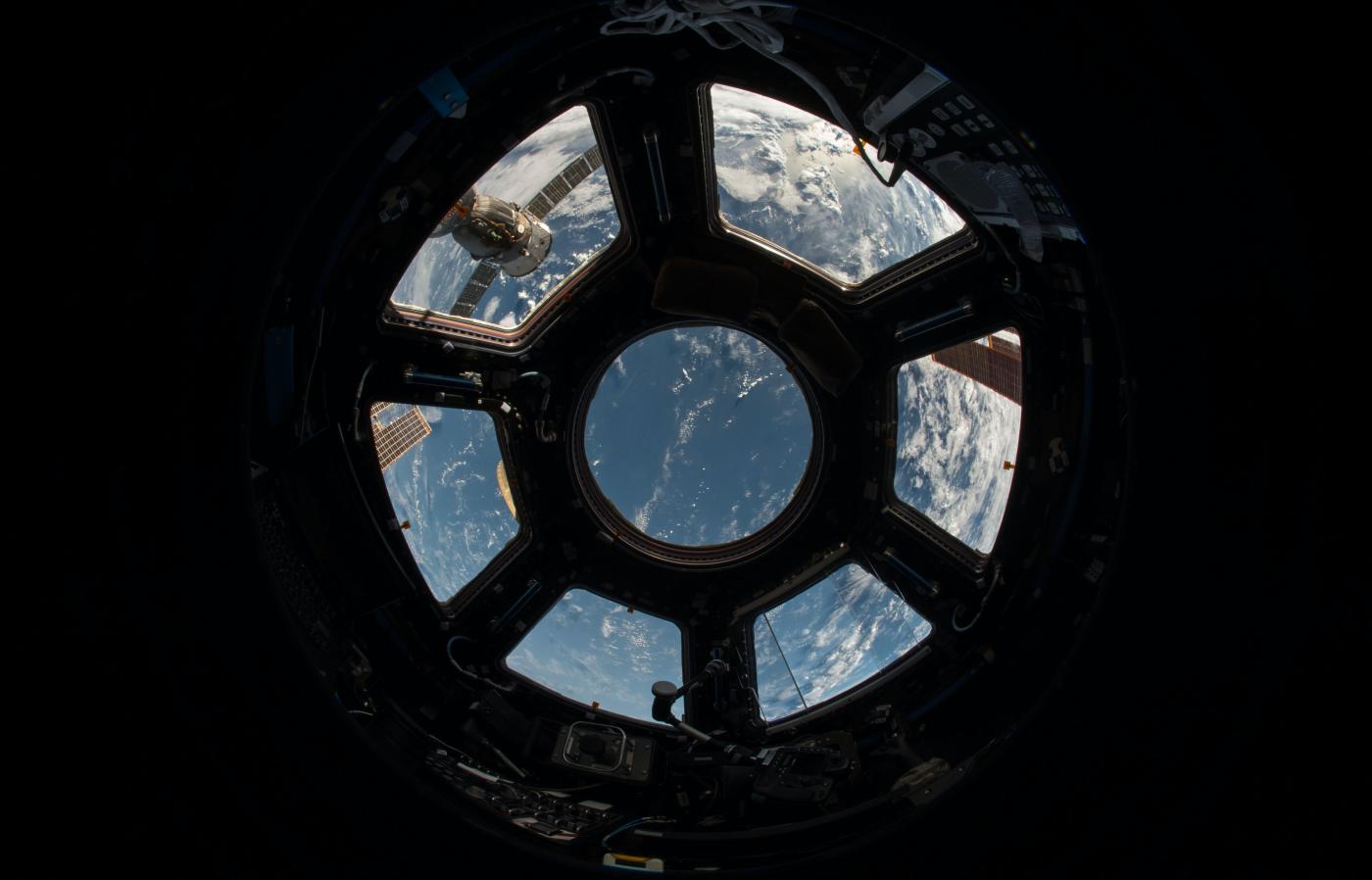 Earth's atmosphere from a Nasa shuttle window. 