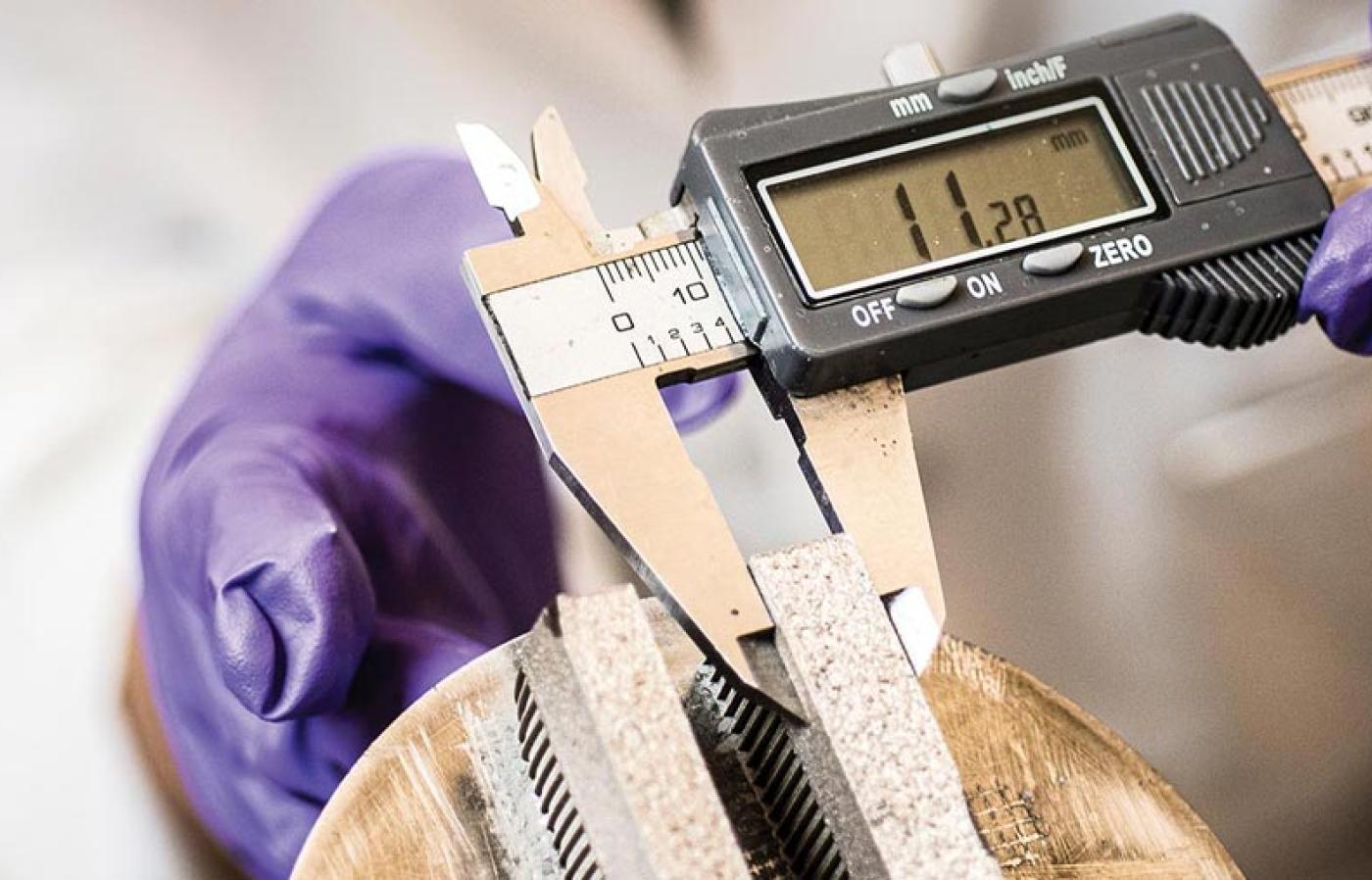 Measuring materials.