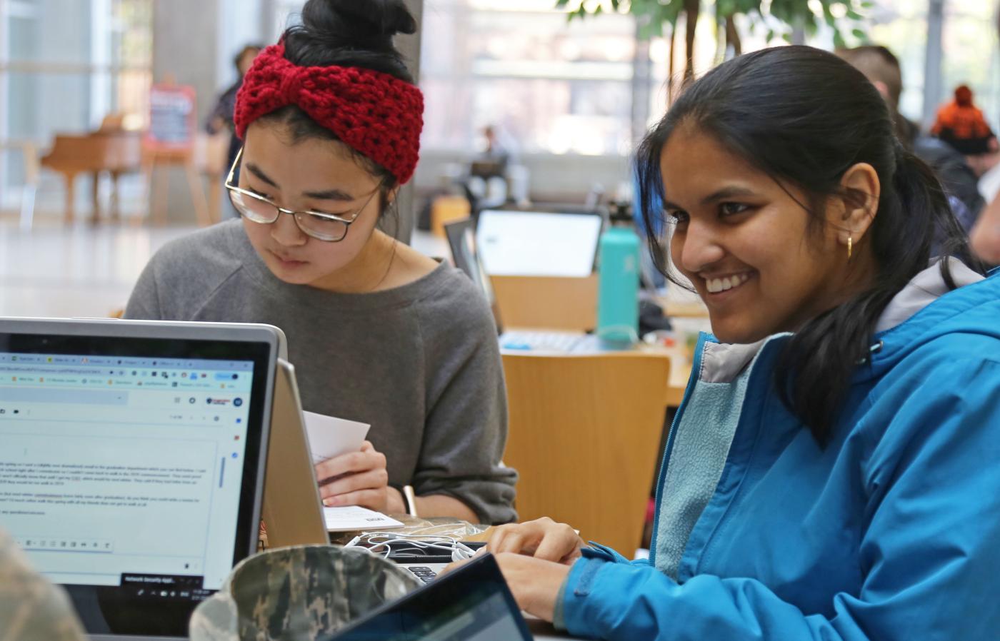 A group of students studying together.