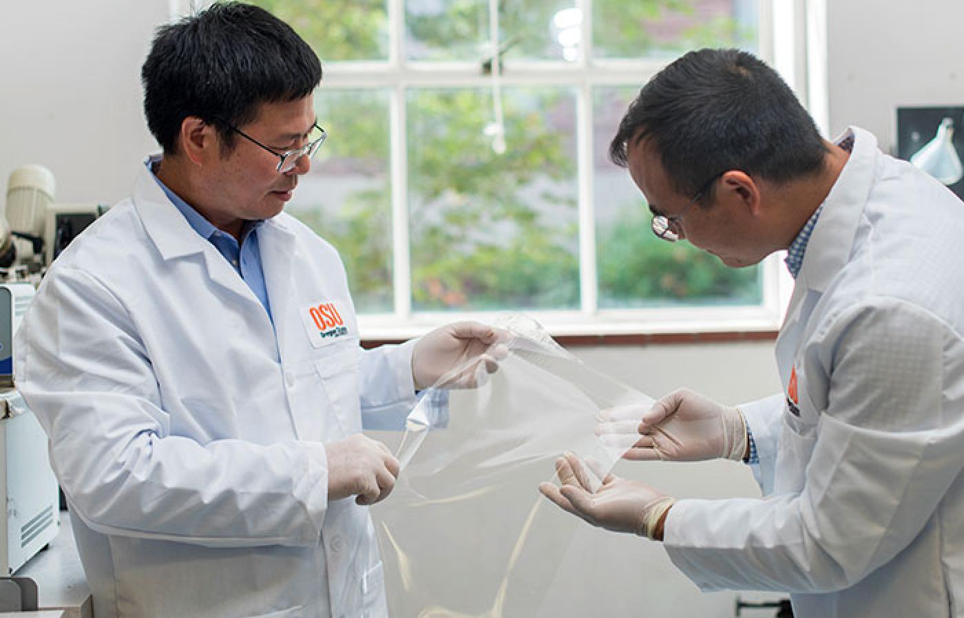 Engineering faculty in lab