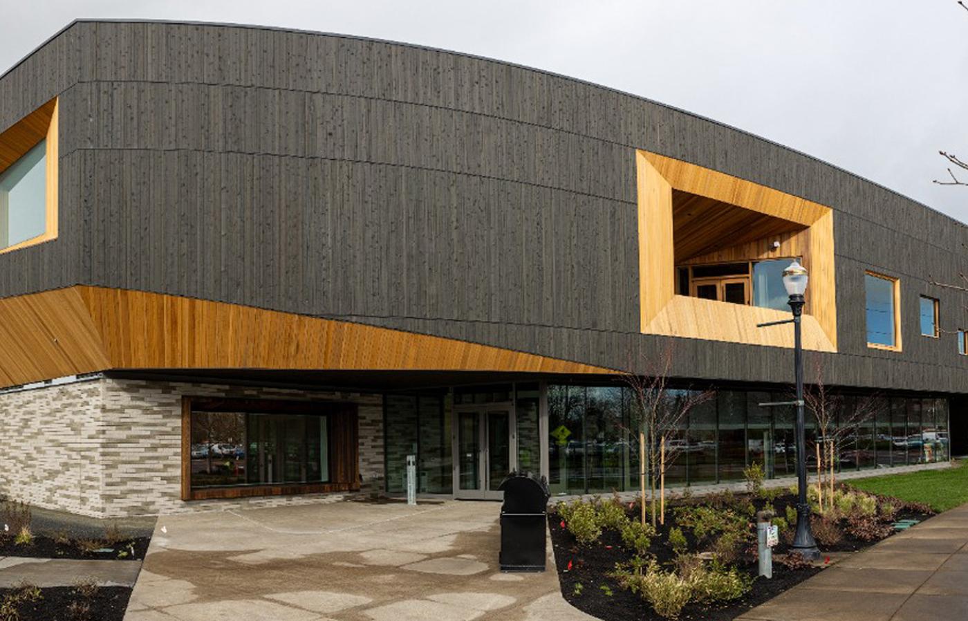 Outside view of Prax building at Oregon State University