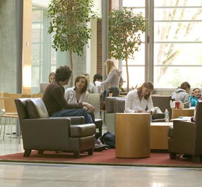 People sitting in a lounge.