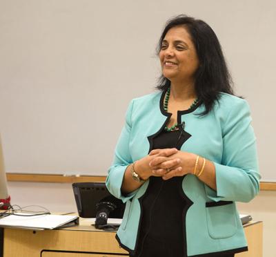Sharada Bose teaching a class.