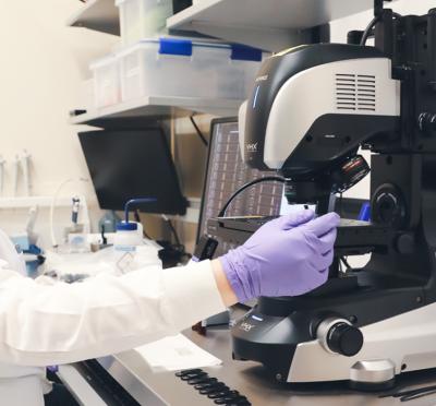 Woman in semiconductor lab