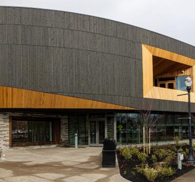 Outside view of Prax building at Oregon State University