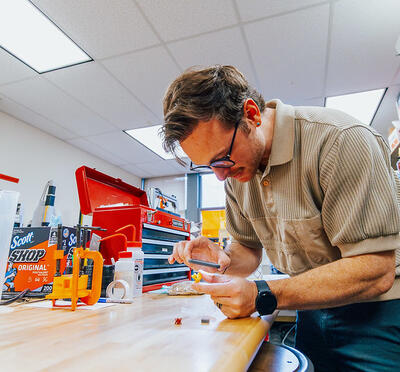 A researcher in a lab.