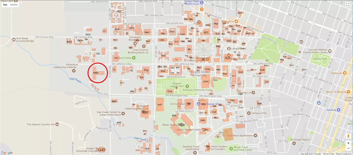 Map of Oregon State University campus.