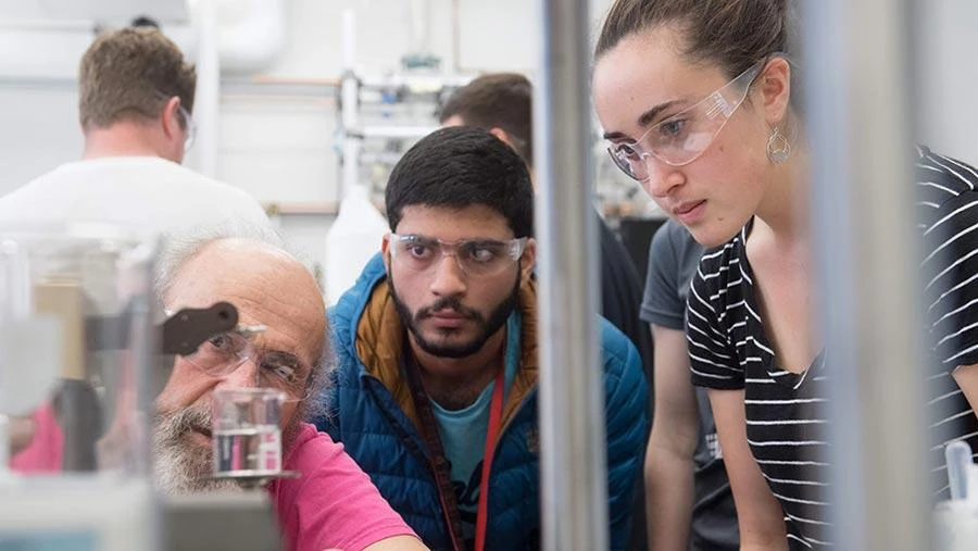 Students in a lab.