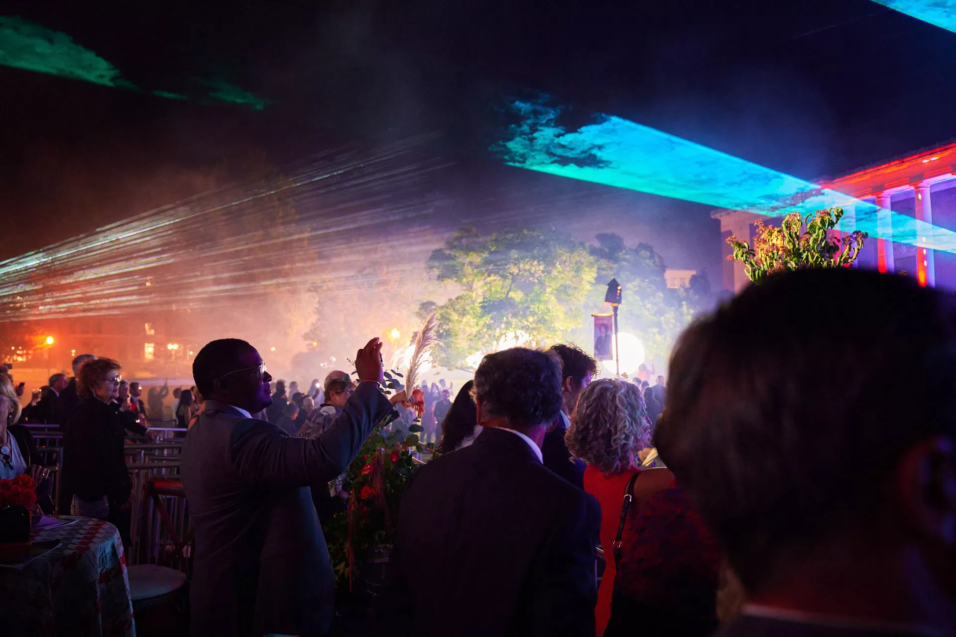 People at an outdoor gathering.