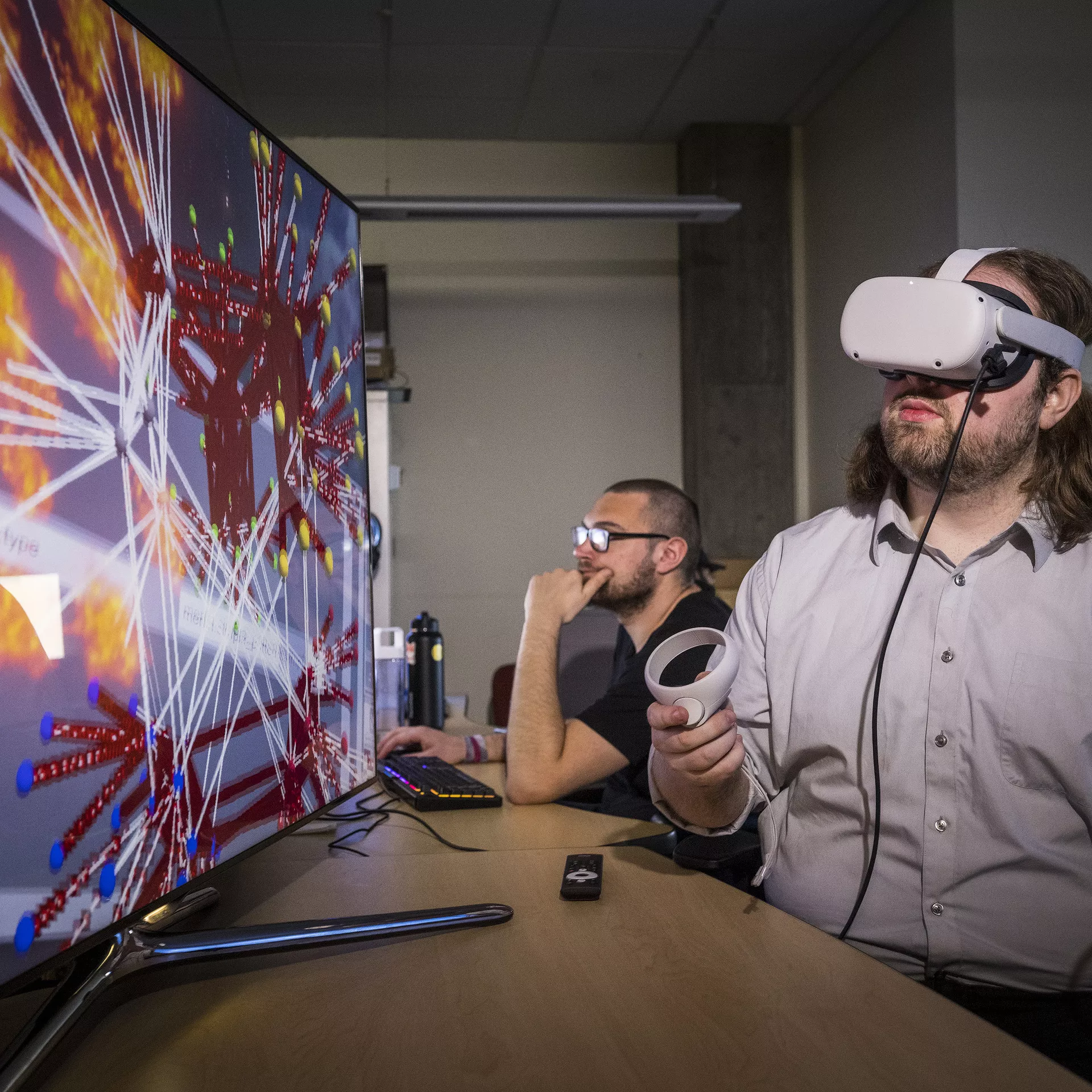 Student using VR headset