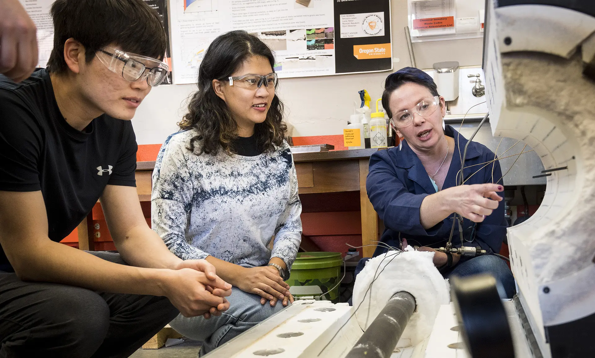 Students observing a live demo.
