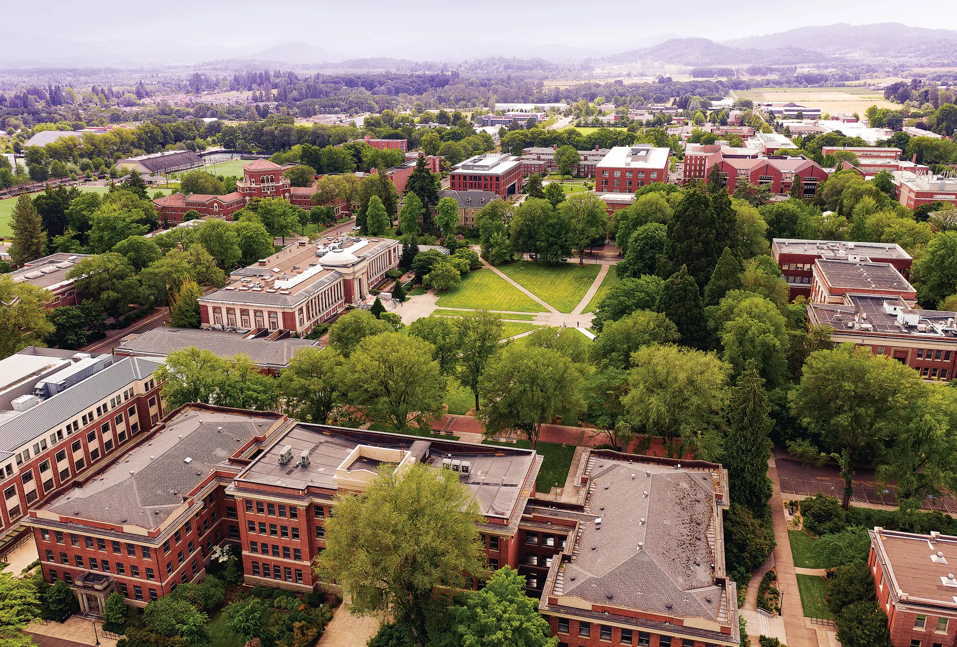 An ariel view of the Oregon State University campus.