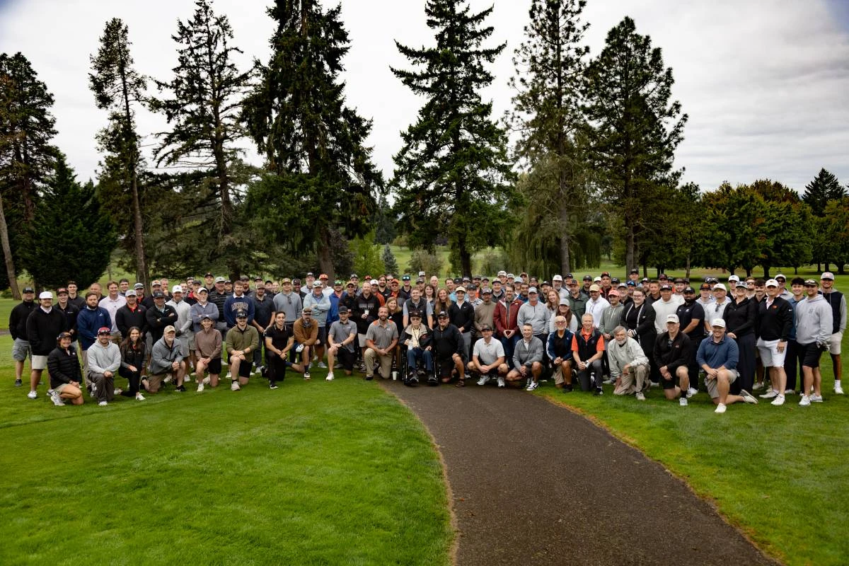 Participants of the 2026 Hal Pritchett CEF Golf Tournament posing on the green.