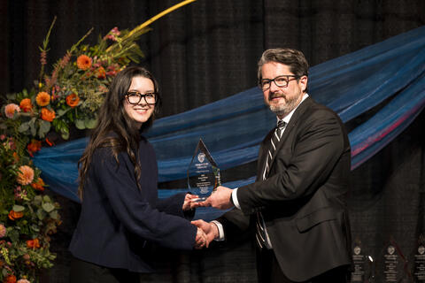 Allison Van Horn accepts award