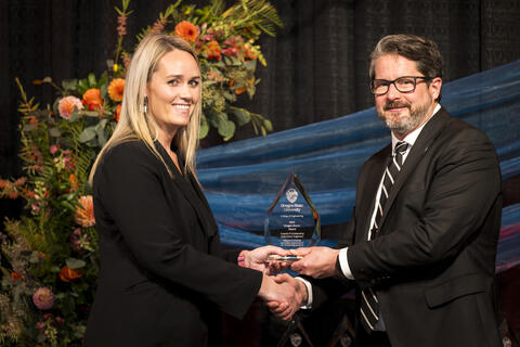 Allyson Callaway accepts award