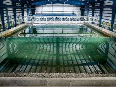 A pool of water in the Wave Lab.