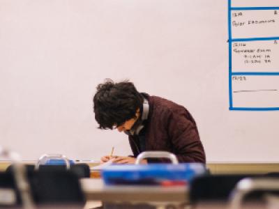 Student studying