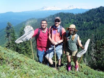 Students conducting field work at the HJ Andrews Experimental Forest