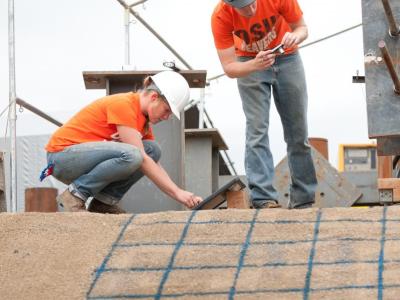 Two engineers working in the Geotechnical Field Research Site