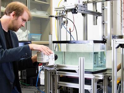 Person working in the Howard lab.